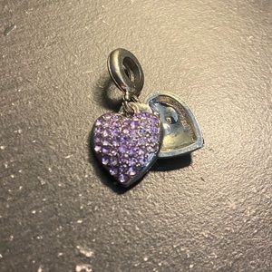 Pink Rhinestone Heart Charm